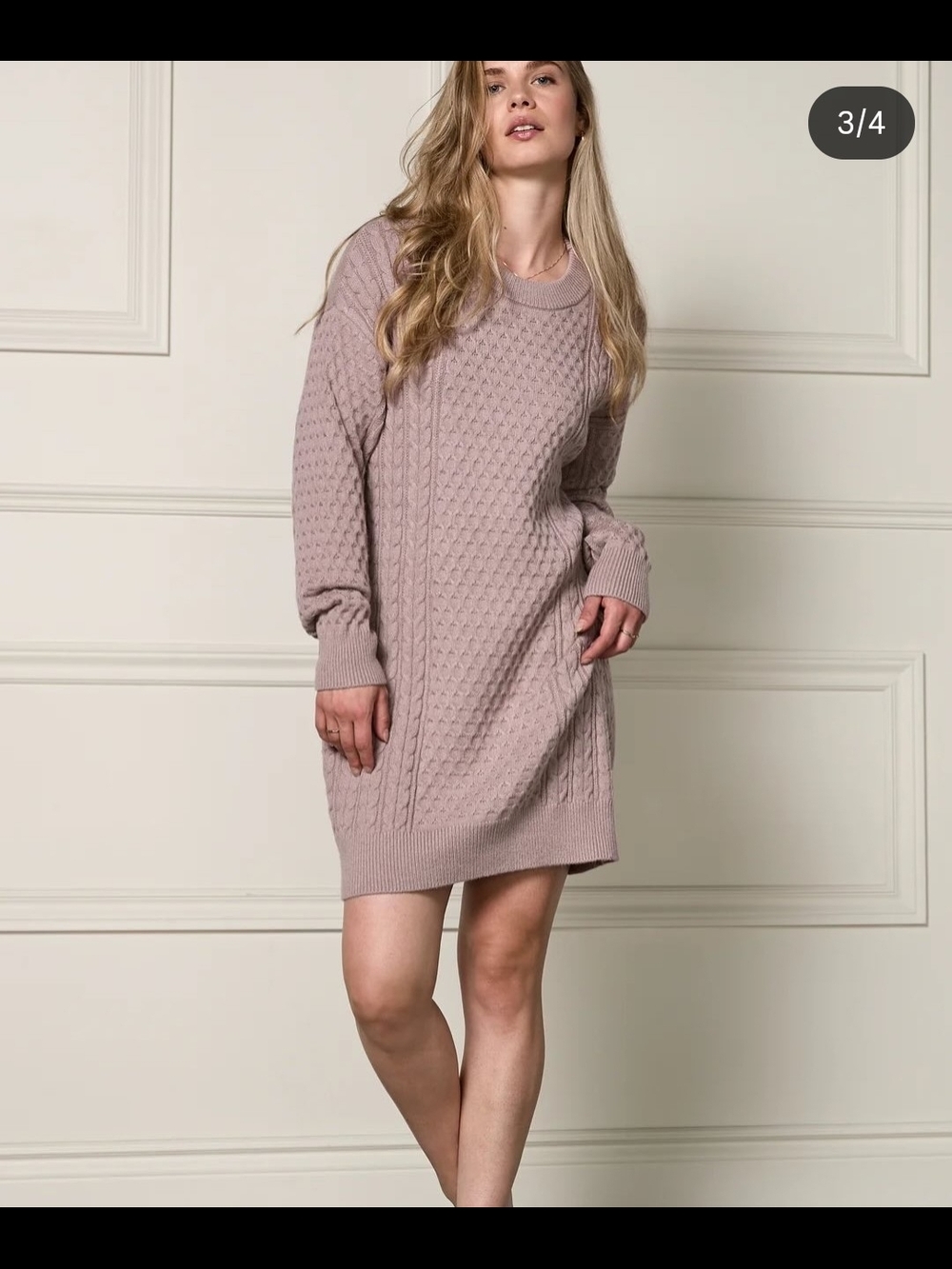 Knit Sweater Dress in Dusty Mauve From WOMANCE